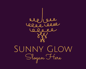 Gold Chandelier Light logo design