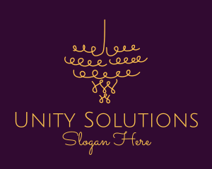 Gold Chandelier Light logo design