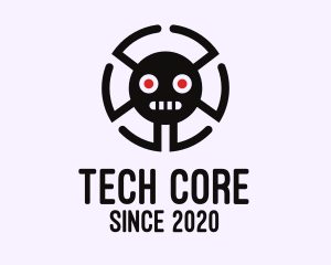 Tech Spider Face logo design