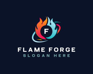 HVAC Fire Thermal logo design