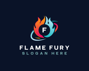 HVAC Fire Thermal logo design