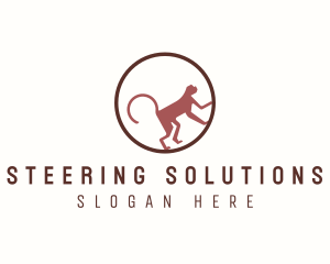 Climbing Monkey Silhouette logo design