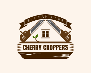 Chainsaw Carpentry Woodwork logo design