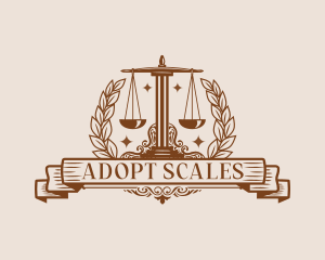 Justice Scale Wreath logo design