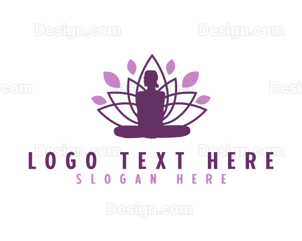 Lotus Yoga Pose Logo