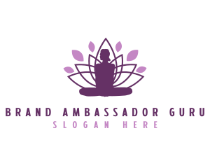 Lotus Yoga Pose logo design