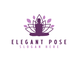 Lotus Yoga Pose logo design