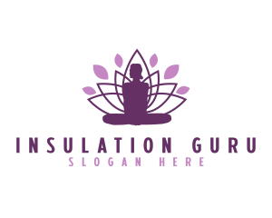 Lotus Yoga Pose logo design