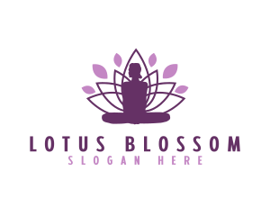 Lotus Yoga Pose logo design