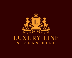 Luxury Crown Horse logo design