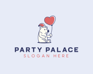 Love Balloon Polar Bear logo design