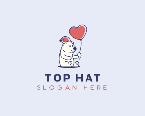 Love Balloon Polar Bear logo design