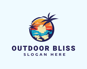 Beach Summer Getaway logo design