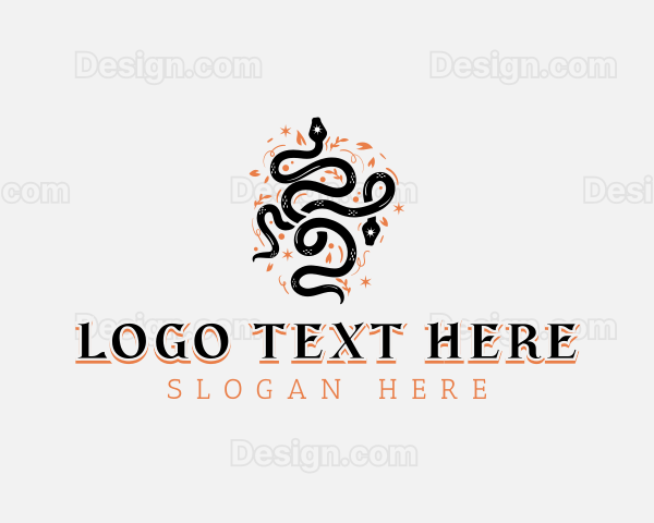 Floral Tattoo Serpent Logo