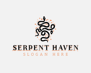 Floral Tattoo Serpent logo design