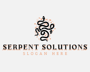 Floral Tattoo Serpent logo design