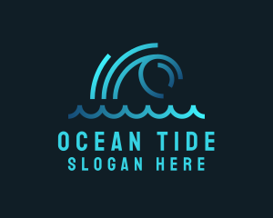 Monoline Ocean Wave logo