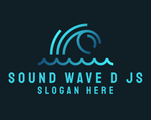 Monoline Ocean Wave logo design