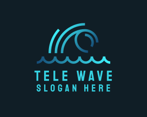 Monoline Ocean Wave logo design