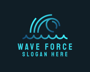 Monoline Ocean Wave logo