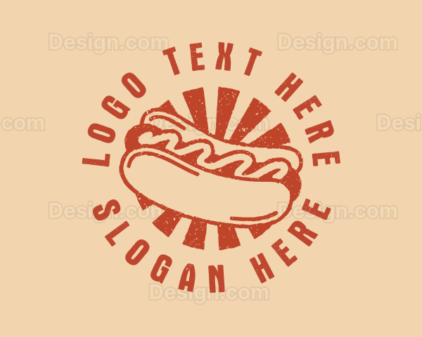 Retro Hot Dog Sandwich Logo