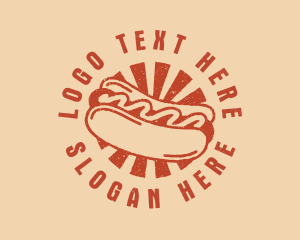 Retro Hot Dog Sandwich logo