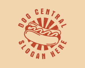 Retro Hot Dog Sandwich logo design