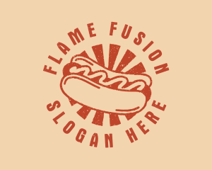 Retro Hot Dog Sandwich logo design