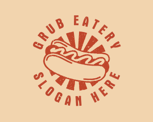 Retro Hot Dog Sandwich logo design