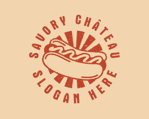 Retro Hot Dog Sandwich logo design