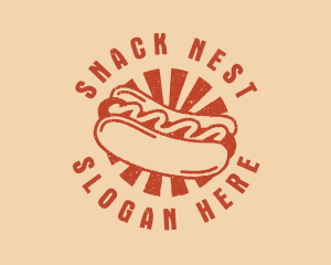 Retro Hot Dog Sandwich logo design