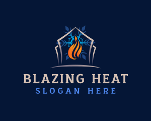 Fire Ice Heating Ventilation logo design