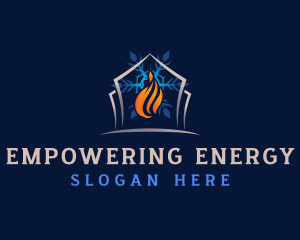 Fire Ice Heating Ventilation logo design