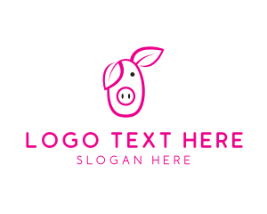 Pig Cartoon Outline  logo
