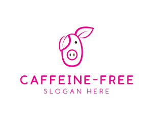 Pig Cartoon Outline  logo design