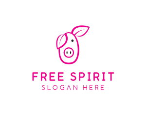 Pig Cartoon Outline  logo design