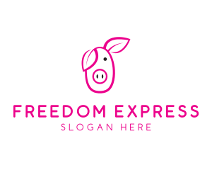 Pig Cartoon Outline  logo design