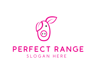 Pig Cartoon Outline  logo design