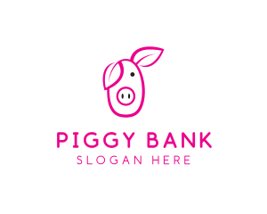 Pig Cartoon Outline  logo