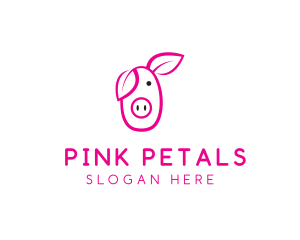 Pig Cartoon Outline  logo design