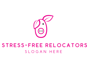 Pig Cartoon Outline  logo design