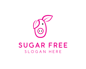 Pig Cartoon Outline  logo design