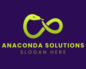 Gradient Infinity Snake logo design