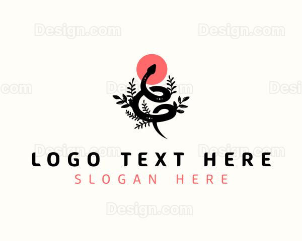 Snake Serpent Floral Logo