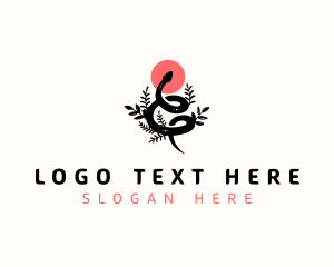 Snake Serpent Floral logo