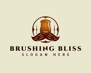 Barber Mustache Brush logo design