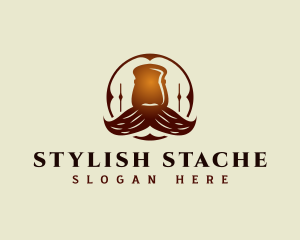 Barber Mustache Brush logo design