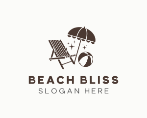 Beach Chair Umbrella logo design