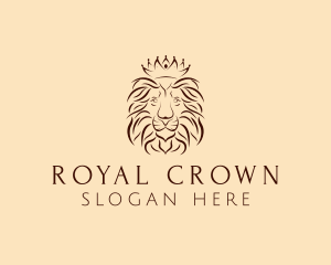Lion Regal Crown logo design
