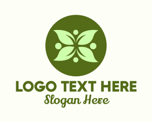 Green Leaf Flower logo